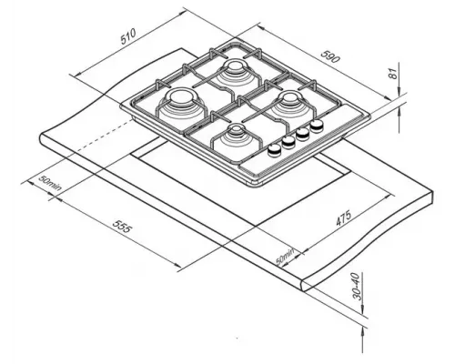 Варочная поверхность DARINA T1 BGM 341 11 W