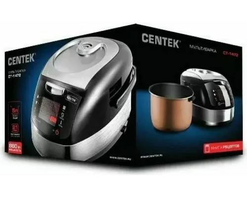 Мультиварка Centek CT-1472 Ceramic <чёрный/сталь>