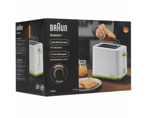 Тостер Braun HT1010GR 900Вт белый/зеленый