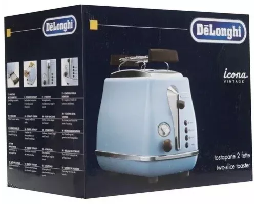 Тостер DeLonghi CTOV2103.AZ 900Вт голубой