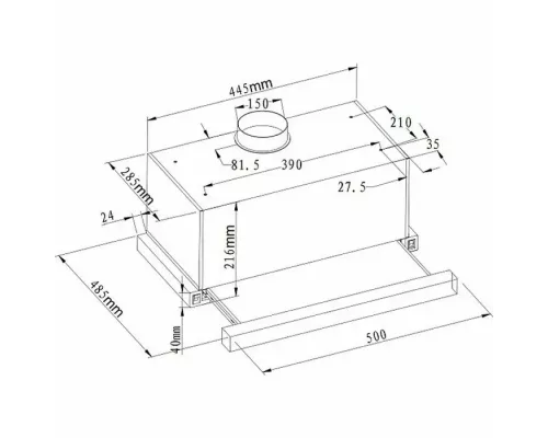 Встраиваемая вытяжка Evelux Tel 50 W