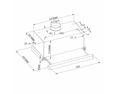 Встраиваемая вытяжка Evelux Tel 50 W