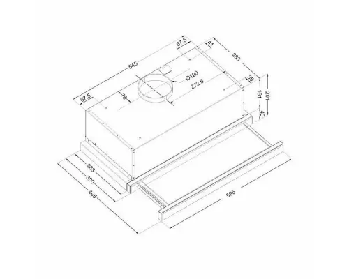 Встраиваемая вытяжка Evelux TEL 60 W
