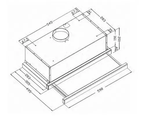 Встраиваемая вытяжка Evelux TEL 60 X