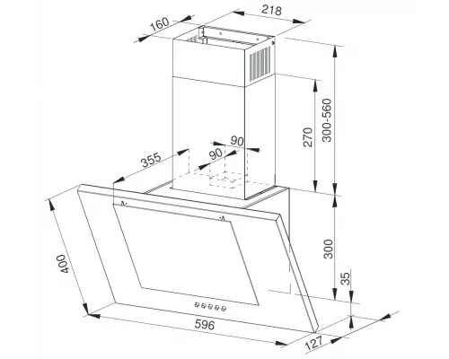 Вытяжка Weissgauff Gamma 60 PB BL черный