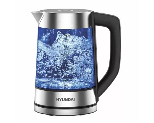 Чайник Hyundai HYK-G7406 черный/серебристый стекло