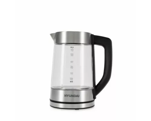 Чайник Hyundai HYK-G7406 черный/серебристый стекло