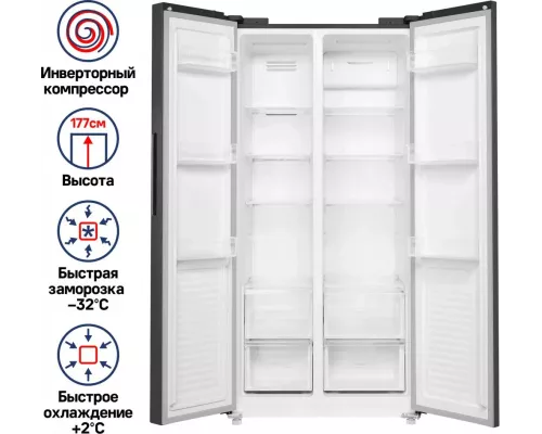 Холодильник MAUNFELD MFF177NFSE нержавеющая сталь