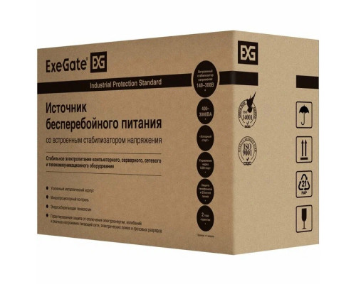 ИБП ExeGate SpecialPro UNB-600.LED.AVR.4C13.RJ.USB <600VA/360W, LED, AVR, 4*C13, RJ45/11, USB, Black>