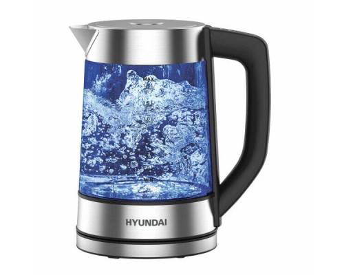 Чайник Hyundai HYK-G7406 черный/серебристый стекло Чайник Hyundai HYK-G7406 черный/серебристый стекло