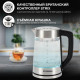 Чайник Hyundai HYK-G7406 черный/серебристый стекло