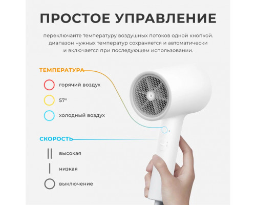 Фен XIAOMI Mi Ionic Hair Dryer H300 EU 