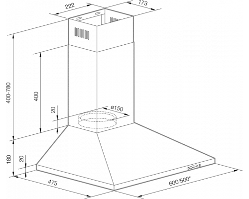 Вытяжка GRAUDE DHP 60.0 EL беж