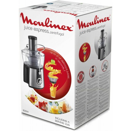 Соковыжималка шнековая Moulinex JU550D10 800Вт рез.сок.:2000мл. серебристый/черный