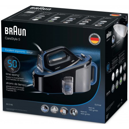 Парогенератор BRAUN IS 5145 BK черный/синий