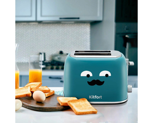 Тостер Kitfort КТ-6218-2 870Вт бирюзовый Тостер Kitfort КТ-6218-2 870Вт бирюзовый