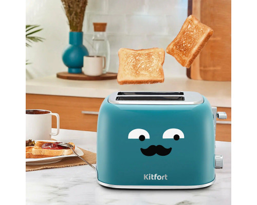 Тостер Kitfort КТ-6218-2 870Вт бирюзовый Тостер Kitfort КТ-6218-2 870Вт бирюзовый