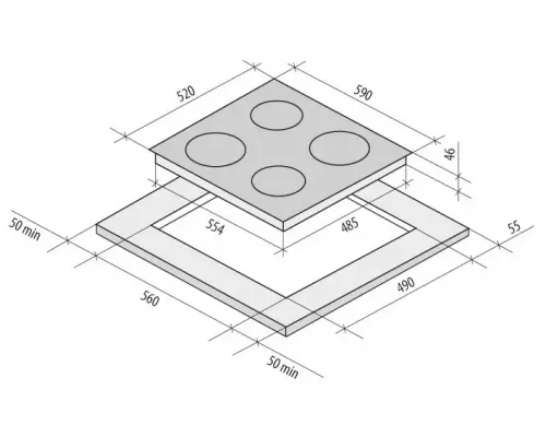 Варочная поверхность KRONA ACCORDO 60 BL черный