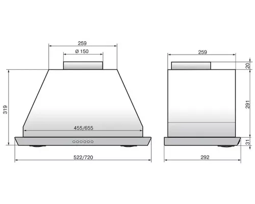 Вытяжка ELIKOR 72Н-1000-Э4Д нерж.сталь