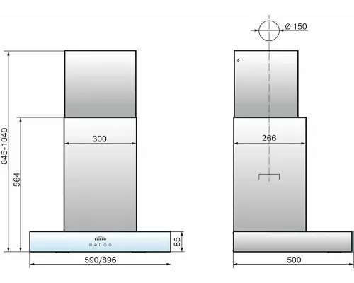 Вытяжка ELIKOR Агат 60Н-1000-Е4Д нерж.сталь/белый
