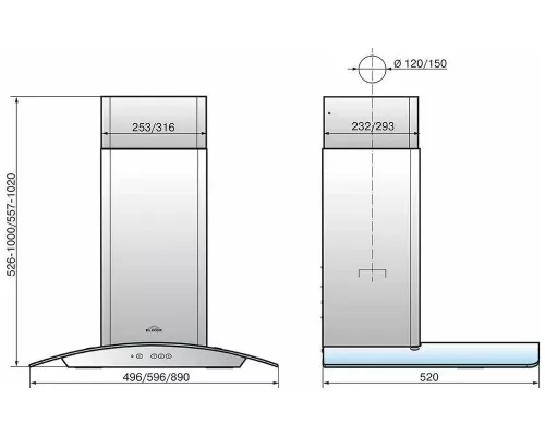 Вытяжка ELIKOR Аметист 60П-430-К3Д черный/тон.стекло