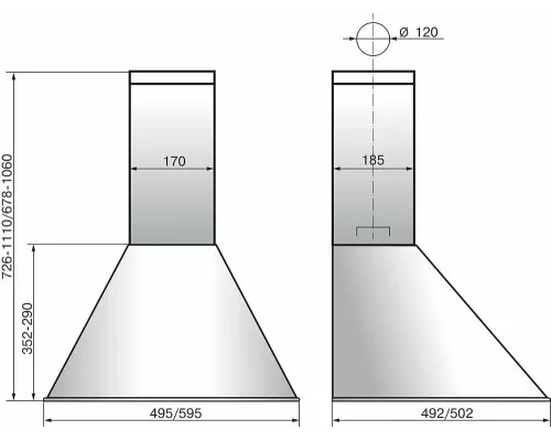 Вытяжка ELIKOR ЭПСИЛОН 60Н-430-П3Л нерж.сталь/срб