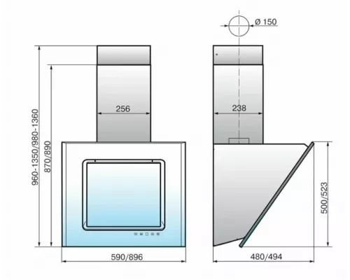 Вытяжка ELIKOR Оникс 60П-1000-Е4Д белый/белый