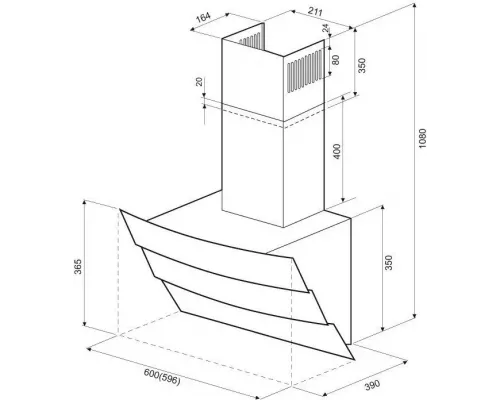 Вытяжка KRONA INGA 600 white PB