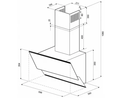 Вытяжка KRONA INGA 600 white PB