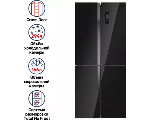 Холодильник MAUNFELD MFF182NFBE черный