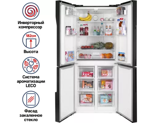 Холодильник MAUNFELD MFF182NFBE черный