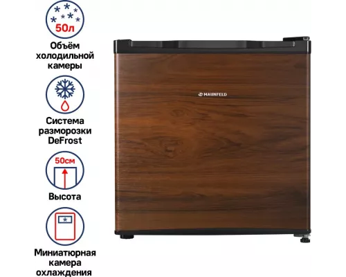 Холодильник MAUNFELD MFF50WD дерево/черный