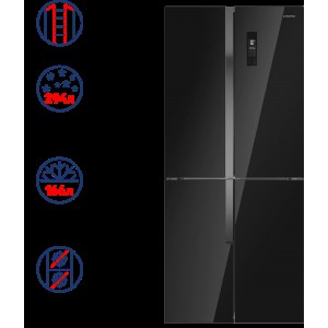 Холодильник MAUNFELD MFF182NFBE черный (трехкамерный)