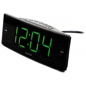 Часы с радиобудильником HARPER HCLK-2044 черный/зеленый