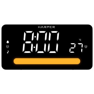 Часы с радиобудильником HARPER HCLK-5030 черный/белый