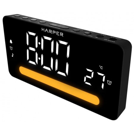 Часы с радиобудильником HARPER HCLK-5030 черный/белый