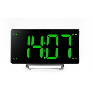 Часы с радиобудильником HYUNDAI H-RCL246 черный/зеленый
