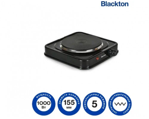 Плита настольная электрическая BLACKTON Bt HP114B черный,1 конф