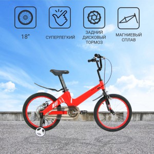 Детский велосипед TORRENT Galaxy 18 (добавочные колёса,1скорость, колеса 18д, рама магниевый сплав) (Синий)