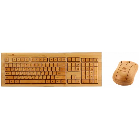 Клавиатура+мышь Konoos KBKM-01 Wireless, бамбук