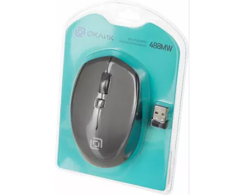 Мышь OKLICK 488MW серый/черный