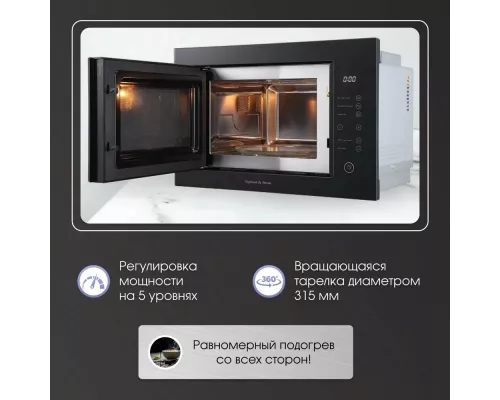 Встраиваемая микроволновая печь Zigmund & Shtain BMO 15.252 B черная