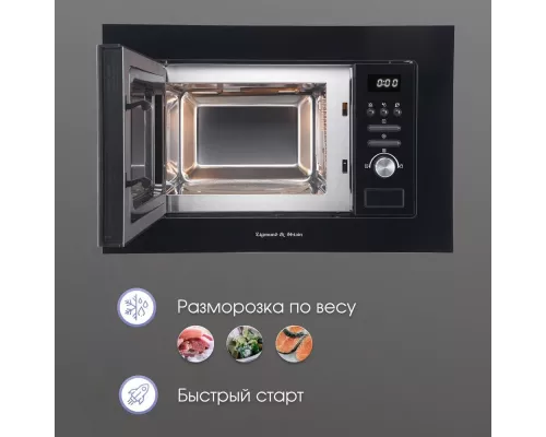 Встраиваемая микроволновая печь Zigmund & Shtain BMO 16.202 B черная