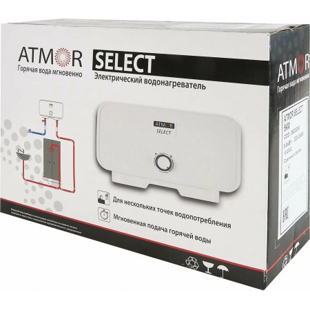 Водонагреватель Atmor Select 3195644 5кВт электрический настенный/черный