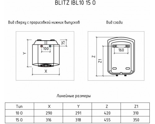 Водонагреватель TERMEX Blitz IBL 10 O 2.5кВт 10л электрический настенный