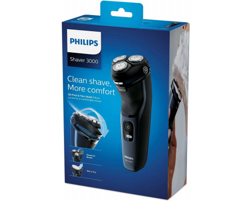 Бритва роторная Philips S3134/51 реж.эл.:3 питан.:аккум. черный