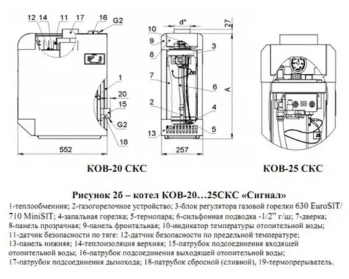 Напольный газовый котел Сигнал КОВ-20 СКВС