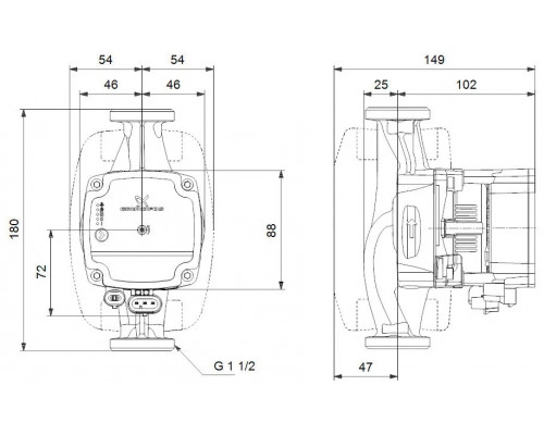 Насос циркуляционный Grundfos Alfa 25-40 180