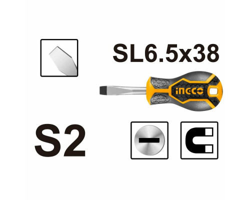 Отвертка шлицевая INGCO INDUSTRIAL HS282038 6.5/38мм