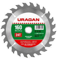 Диск пильный по дереву URAGAN Optimal Cut 160х16мм 36801-160-16-24